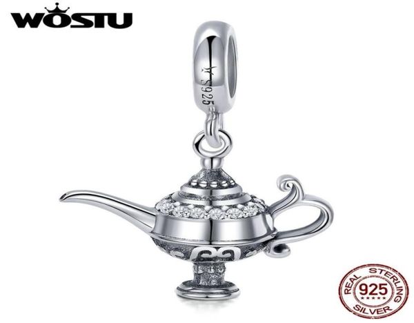 

wostu 925 sterling silver lamp of aladdin dangle charm fit original diy beads bracelet lucky jewelry gift cqc7039965050, White