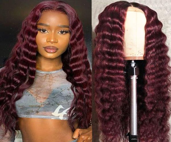 

brazilian deep wave t part lace wigs 1b 99j orange ginger ombre color t lace remy human hair wigs deep wave wigs pre plucked2283551, Black;brown