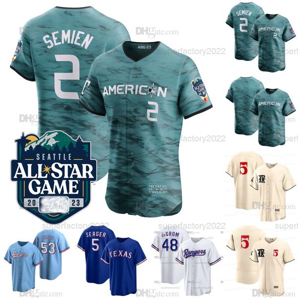 

texas 2023 all star baseball jersey jacob degrom corey seager adolis garcia marcus semien nathaniel lowe mitch garver josh jung nathaniel lo, Blue;black