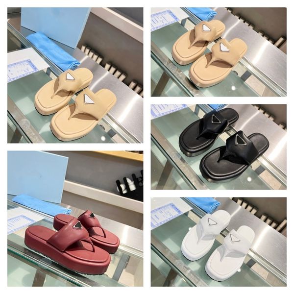 

triangle buckles summer shoes women luxury foam thong sandals mules slippers men woman thick bottom flat slides pillow comfort soft lady san, Black