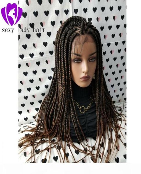 

1b 30 ombre brown box braids wig fully hand braided handmade braid wig lace front wigs for africa women4314372, Black