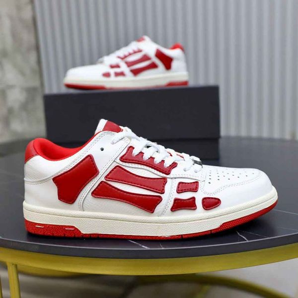 

3ss perfect -- skel low sneakers shoes skeleton bones leather trainers white black blue skull couple skateboard walking couple sports eu35-4