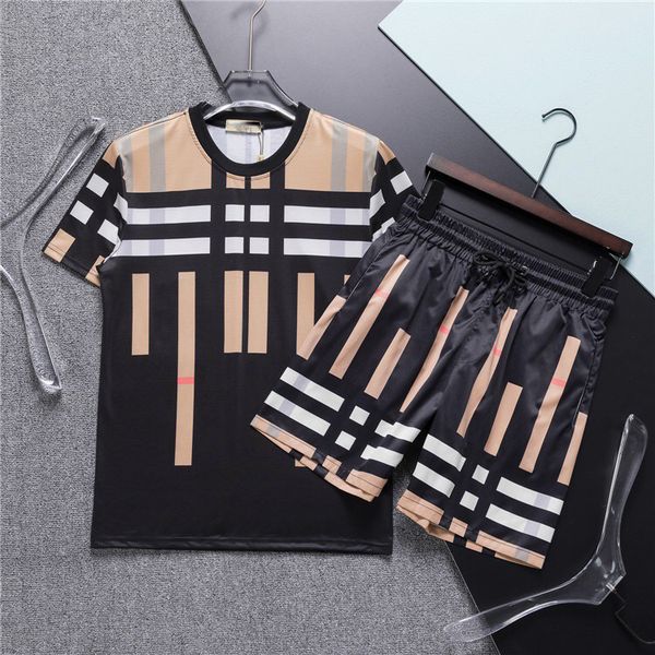 

men's tracksuit t-shirt set luxury designer men's and women's t-shirt tracksuit jogger tracksuit summer tracksuit street trac, Gray