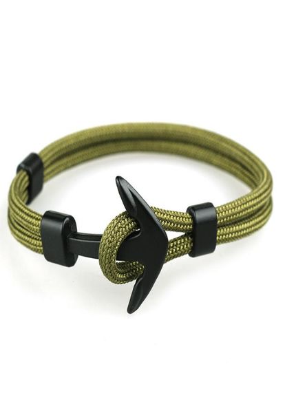 

popular design colorful paracord black anchor charm bracelet sports jewelry for men women lovers gift3128270, Golden;silver