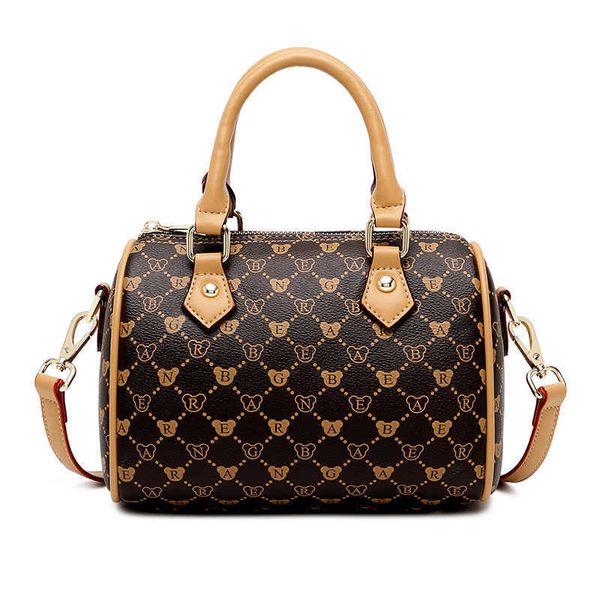 

little bear attachment summer new fashion style boston bag simple one shoulder oblique cross women's handheld pillow bag