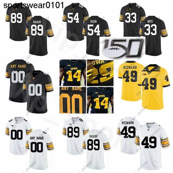 

iowa hawkeyes college football ncaa 89 nico ragaini jersey ed 49 nick niemann 54 daviyon nixon 28 jack, Black