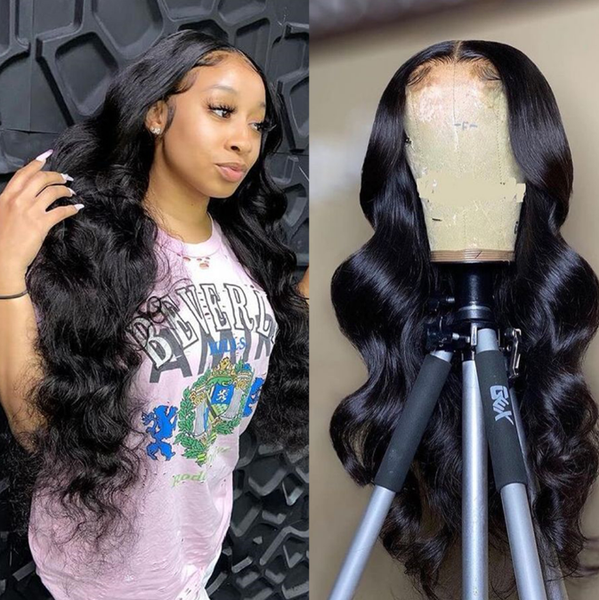

body wave lace front wig human hair 28inch natural black brazilian hair lace closure wig human hair for black women, Black;brown