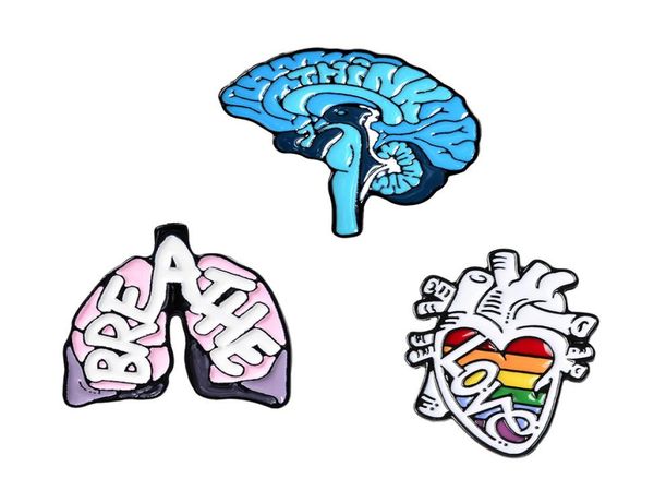 

organ enamel pins custom heart lung brain brooch lapel pin shirt bag love breath mind badge cartoon jewelry gift for friends9293642, Blue