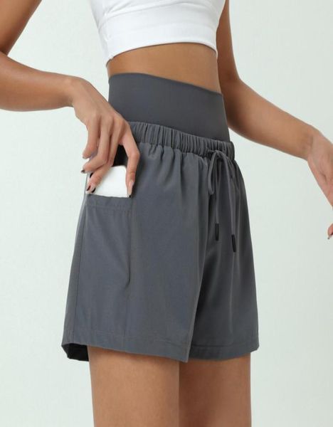 

5195 womens yoga outfits high waist exercise fitness wear shorts short pants girls running elastic pants sportswear prevent wardrobe malfunc