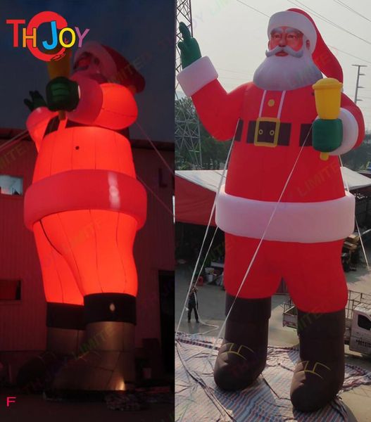 

ship outdoor games activities 12m 40ft tall giant inflatable santa claus with led light christmas decoration santa9126037