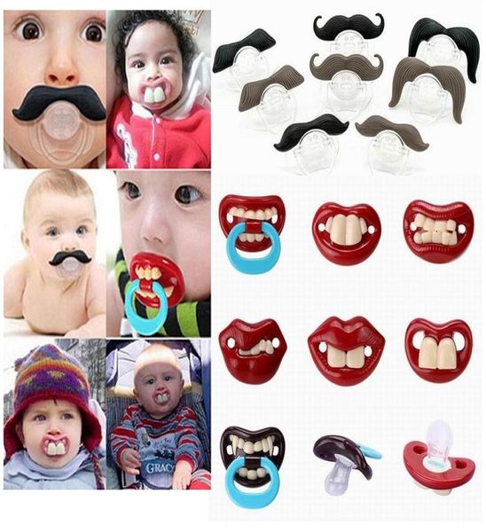 

100pcs cute funny dummies pacifier baby novelty maternity toddler child teething nipples funny moustache tooth pacifiers5828216