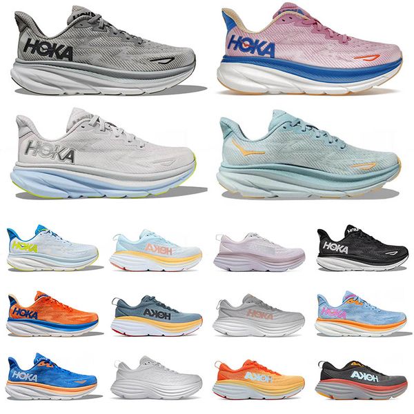 

2023 new running shoes hoka clifton 9 xvibrant orange yellow olive men women hokas bondi 8 coastal sky people outdoor sports assistance snea