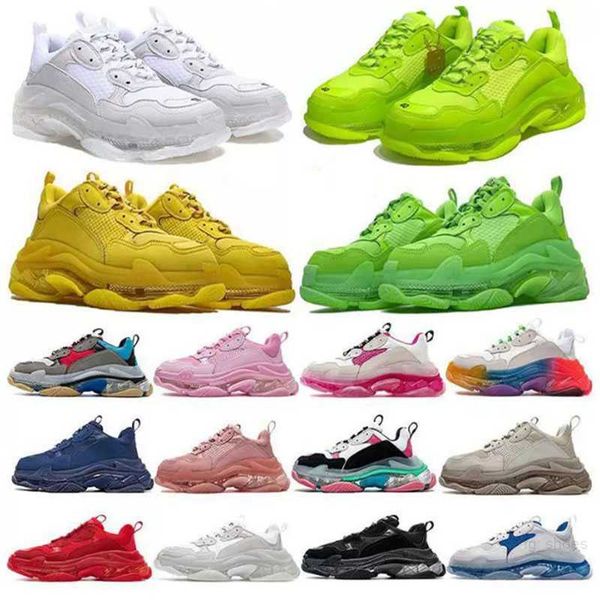 

crystal bottom 17w women mens casual shoes dad platform trainers balanciagas triple s sneaker designer flat sneakers size 36-45 vintage, Black