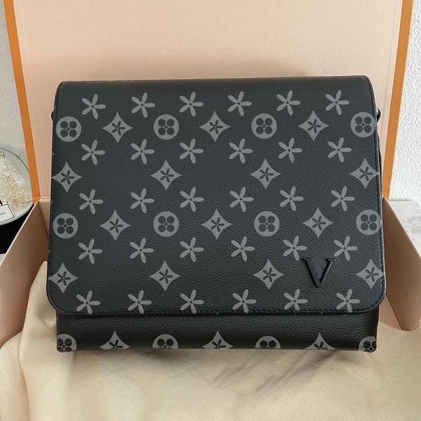 

m46255 genuine leather messenger briefcase bag womens n42710 luxury tote handbags clutch embossed bag mens designer mini district flower cro
