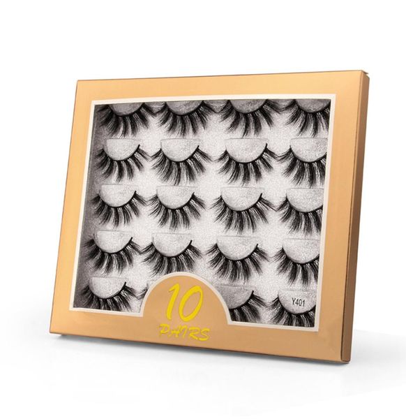 

10 pairsset mink false eyelashes natural long thick fake 3d volume soft lashes eyelash extension with box6990111