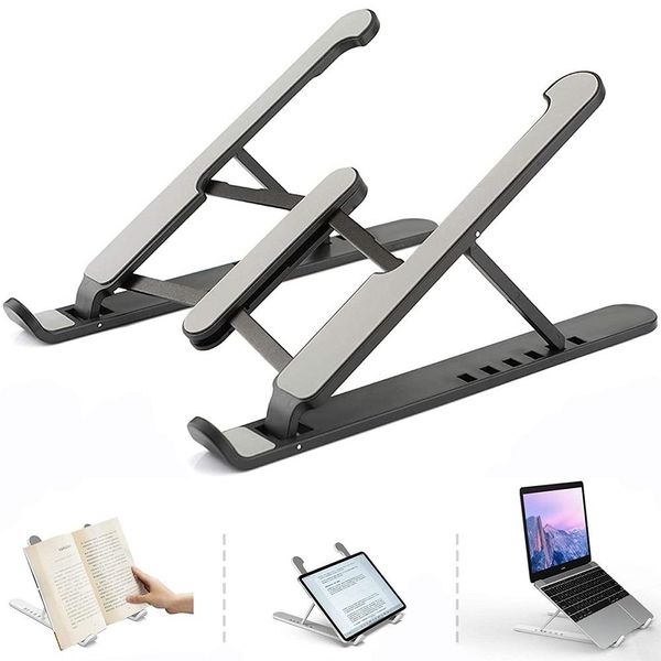 

capris adjustable lapstand foldable tablet stand bracket universal computer pc support for book pro air cooling bracket riser, Black;white