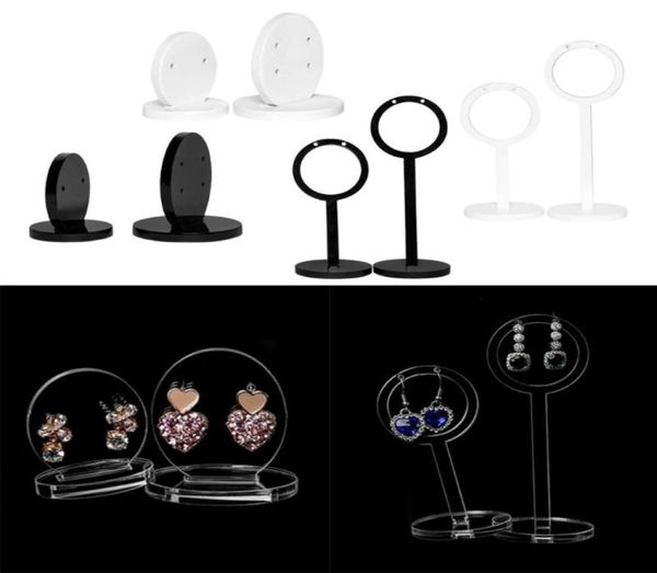 

jewelry pouches bags 573b 2 pcsset earrings holder shelf display show rack stand charms universal professional showcase earring 7184497, Pink;blue