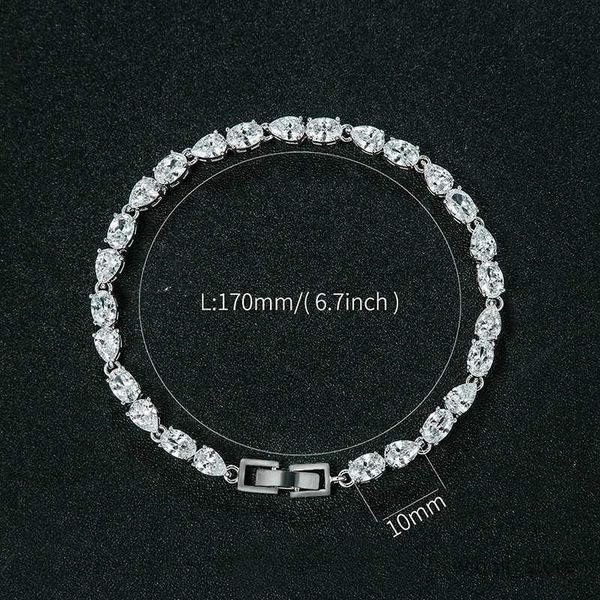 

charm bracelets and pear cubic sparkly wedding tennis bracelets for bride or bridesmaid's jewelry r230701, Golden;silver