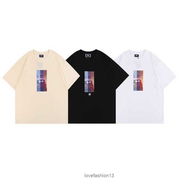 

kithis printed short-sleeved t-shirt men's fashion brand trend ins new summer couple's clothes loose half-sleeved t-shirt, White;black