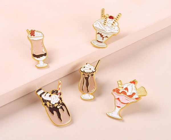 

ice cream enamel pins chocolate strawberry cookies brooches bag hat lapel pin badge dessert shop decoration jewelry7562682, Blue