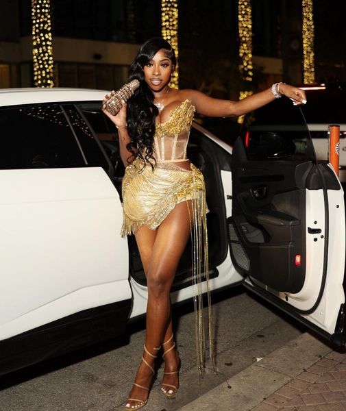 

urban dresses african birthday party dress for women luxury 2023 gold rheinstone beading short prom gowns night club outfit vestidos de gala, White;black