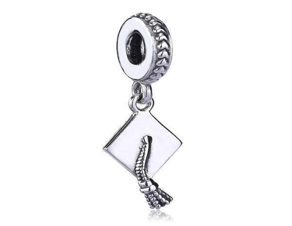 

new 100 real 925 sterling silver vintage hard work pays off graduation pendant beads fit women gift european charm bracelet diy j8825075, Black