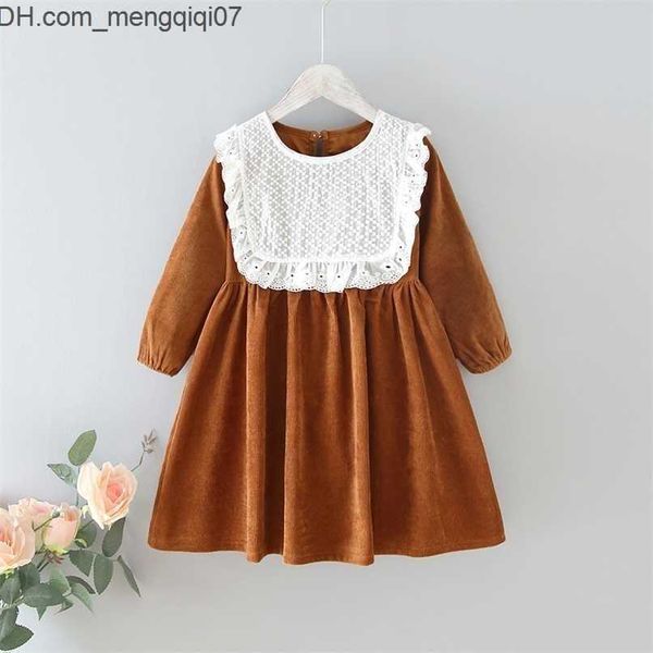 

girl's dresses girls' dresses autumn style children baby kids clothing korean japanese loose lace lapel girl fashionable dress 220, Red;yellow