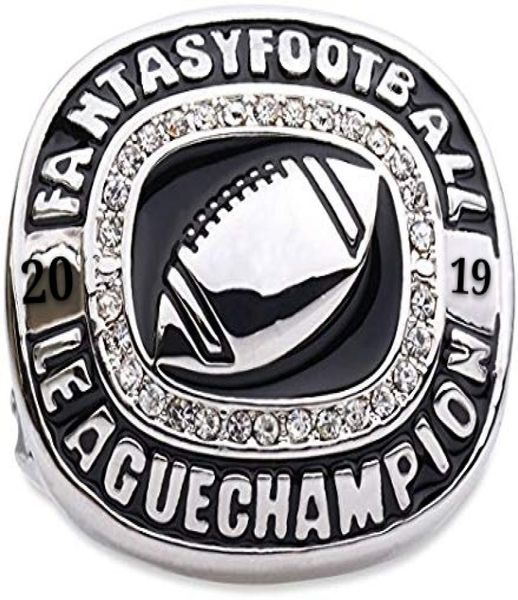 

2019 fantasy football championship ring souvenir men fan gift drop 8133943, Golden;silver