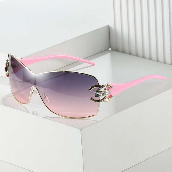 

wholesale of sunglasses new diamond inlaid one piece metal y2k spicy girl's little fragrance show light luxury ins network red sunglass, White;black