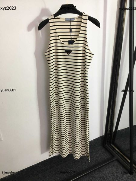 

Womens Designer Clothing Slim Fitting Striped Vest Girl Dress Size S- High Quality Split Hem Design Skirt June28, #1