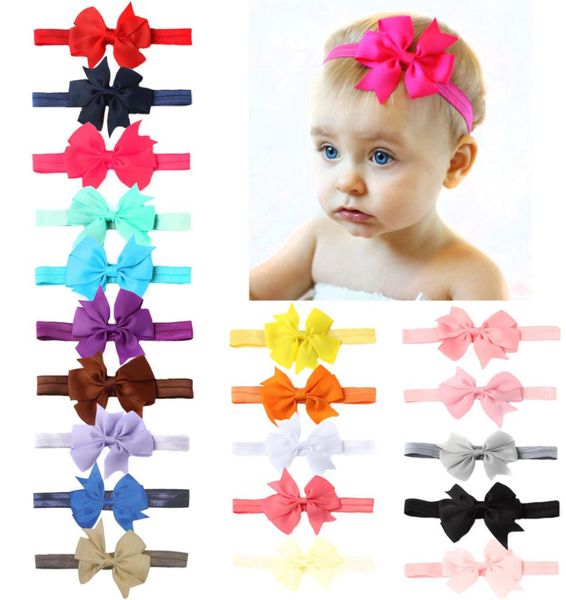 

colors baby headbands headwear girls bow knot hairband head band infant newborn bows toddlers4365638, Slivery;white