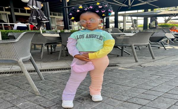

new autumn children039s clothing set fashion color matching casual toddler girls hoodie sets drawstring pants8792708, White