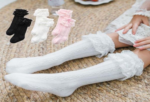 

kids lace socks girls lace bow jacquard 34 knee high socks children cotton dance princess socks girls breathable legs a43568682180, Pink;yellow