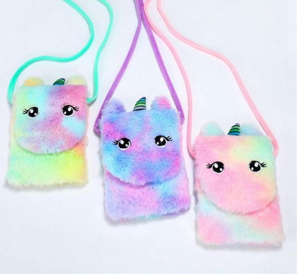 

little girl unicorn plush purse handbag kids crossbody purse for children toddler baby s unicorn stuffed messenger bag plush bags 1765705, Black