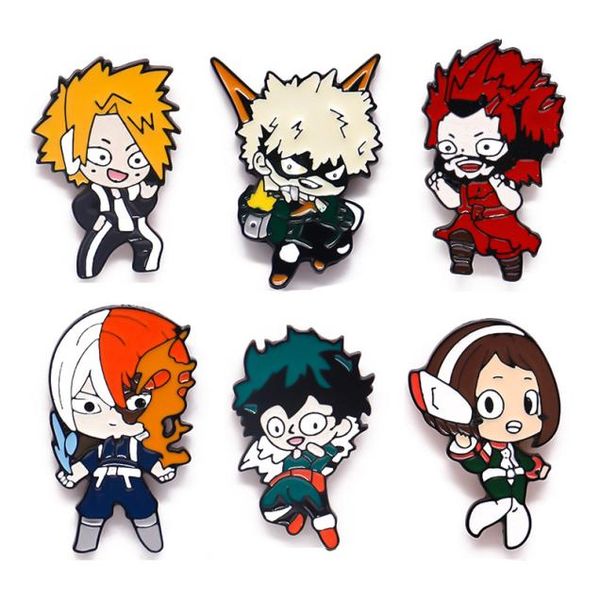 

japanese anime enamel pins midoriya izuku my hero brooch clothes lapel badge cartoon pin gift for fans friend whole9277174, Blue