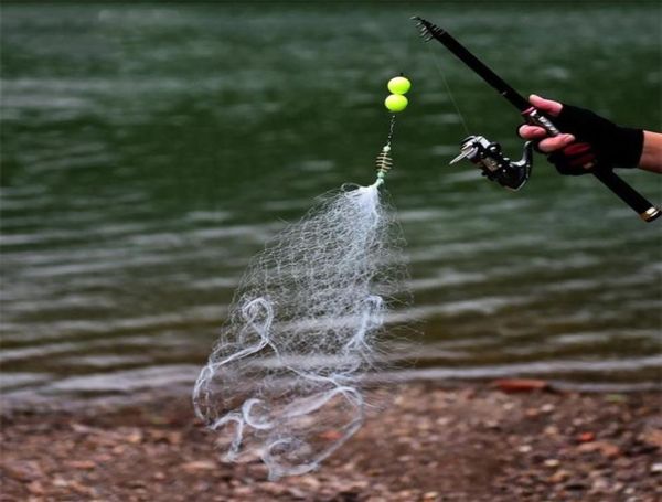 

portable fishing net trap luminous bead copper spring shoal netting fishnet tackle no need hook fishing tool 2206237146378