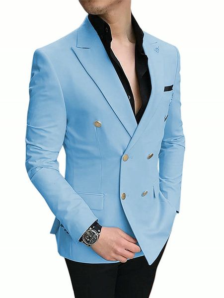 

men's suits blazers blue coat black trousers men 2pcs lapel blazer business highquality wedding costumejacketpantstie 230630, White;black