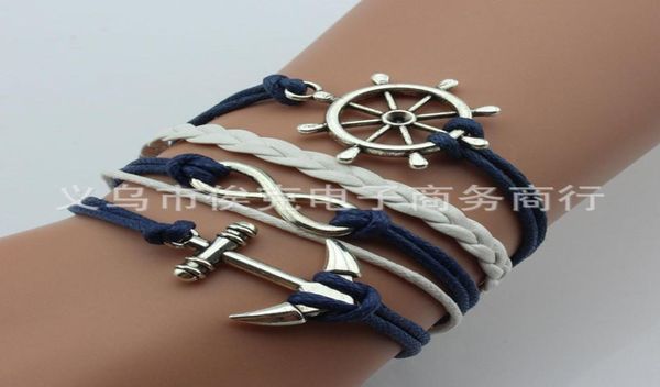 

new style men weaving 2021 multilayer leather bracelet who9491702, Black