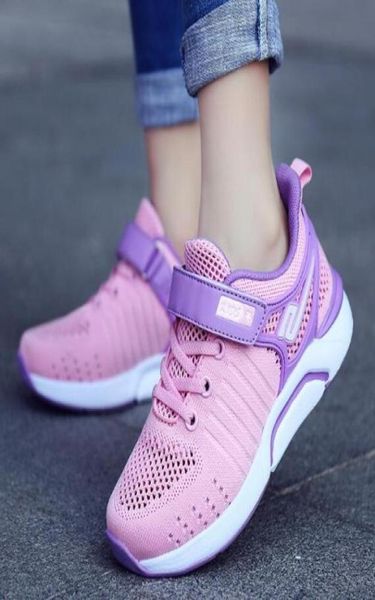 

spring and autumn girls039breathable mesh sports shoes 2019 new kids039 shoes wl1329609892, Black