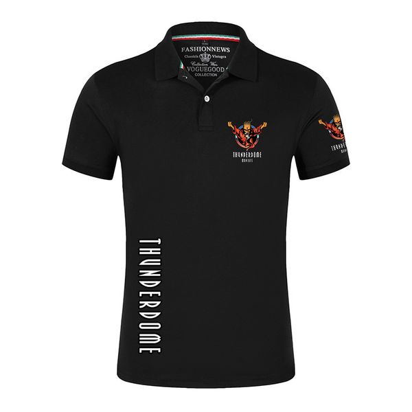 

men's polos 2023 summer thunderdome printing short sleeve fashion cotton tshirts harajuku breathable casual solid polo shirt 230630, White;black