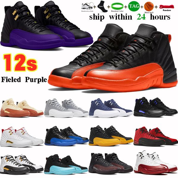 

new 12s jumpman 12 basketball shoes brilliant orange fieled purple golf cherry 2023 gamma blue black university gold designer mens sports sn