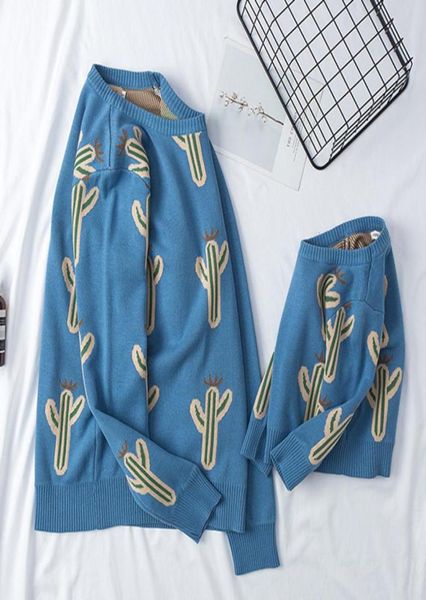 

family look sweaters autumn mother daughter outfits handmade baby and women039s sweaters pullover spring mother kids knit shirt5827220, Blue