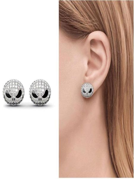 

before christmas skull earrings silver color circle crystal nightmare cartoon gothic party jewelry stud women3514660, Golden;silver