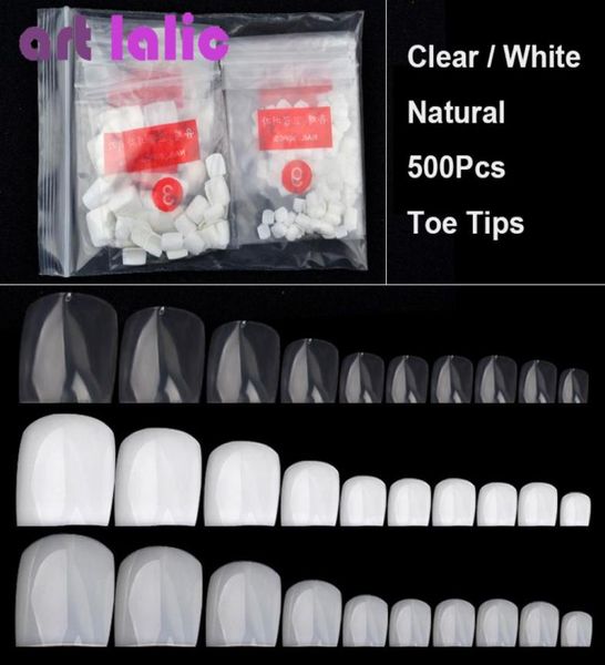 

artlalic 500pcs artificial false toe nails tips for nail art decoration foot manicure beauty tools naturalclearwhite fake nail8152440, Red;gold