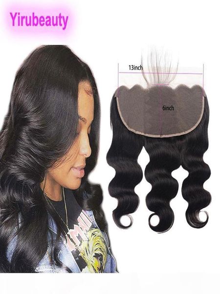 

peruvian human hair 13x6 lace frontal part body wave lace frontal with baby hair thirteen by six closure natural color7136574, Black;brown