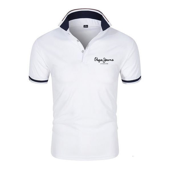 

men's polos 2023 men's polo short sleeve neck printed leisure business shirt with and quick drying in summer 230630, White;black