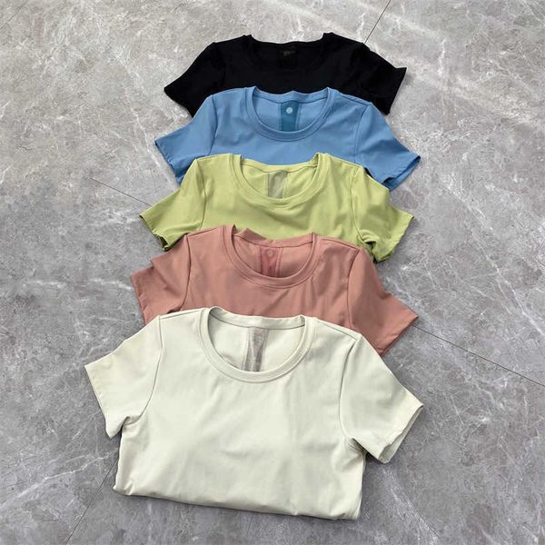 

fashion solid color underwear t-shirt womens short smooth fabric high elasticity round neck short-sleeved designers sport bra t shirt, Black;white