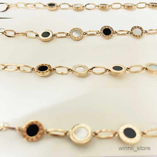 

charm bracelets stainless steel round charms cat's inset beaded bracelets female fashion jewelry r230701, Golden;silver