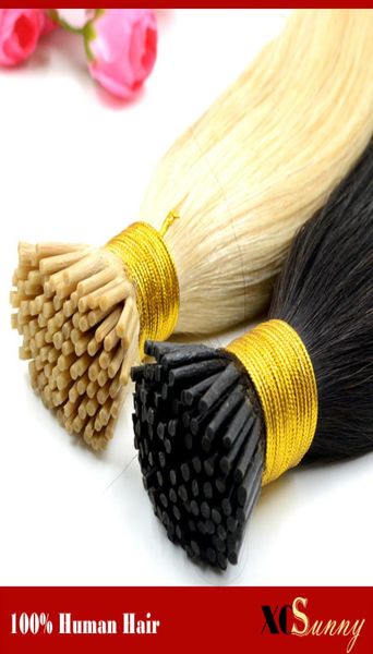 

xcsunny i tip hair extensions human blonde 100g 18quot20quot keratin tip remy human hair extensions 1gs prebonded hair extens4950639, Black