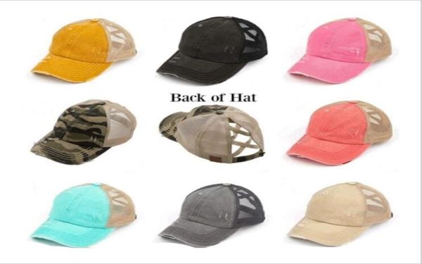 

ponytail baseball caps washed cotton messy buns hats summer trucker pony cap visor cap hat outdoor snapbacks caps with cc l4474186, Yellow